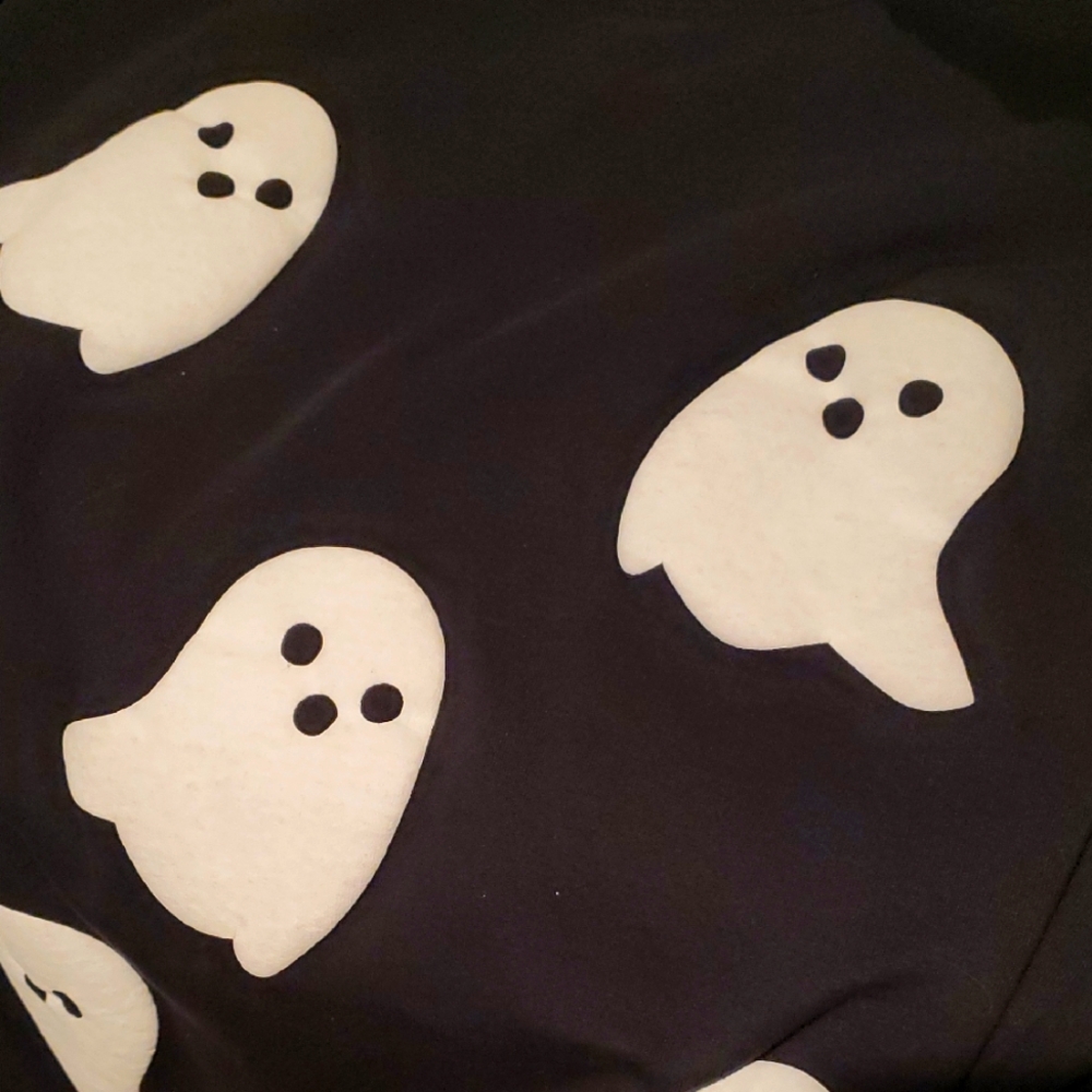 Spooky Ghost Sweatshirt - Black and White